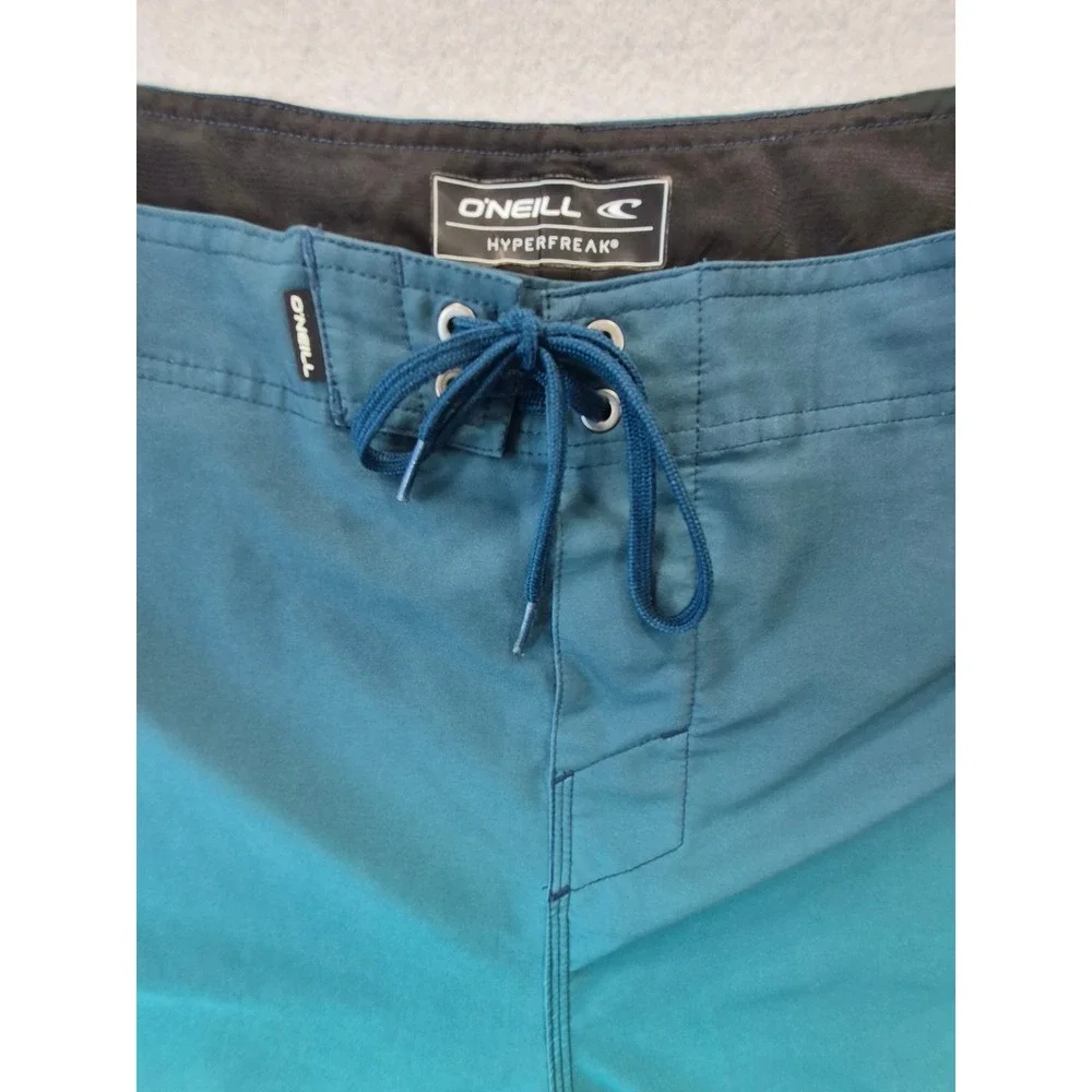 O'Neill Hyperfreak Ombre Board Shorts Stretch Teal Green Men's 44